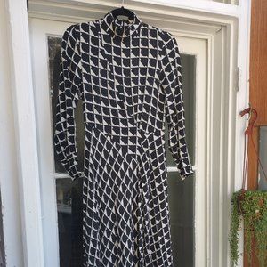 Geometric mock neck maxi dress, Zara, XS